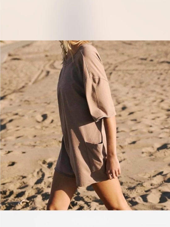 FP Movement by Free People Pants - NWT Free People FP Movement Hot Shot Tee Romper Mocha Latte Sz S